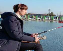 The star enjoys fishing in his sparetime.